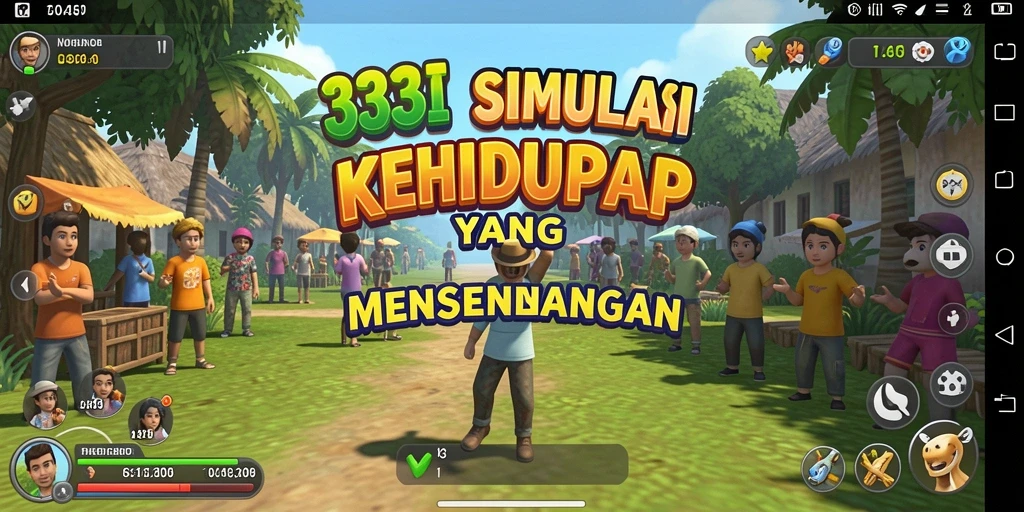 Tampilan menarik dari gameplay dalam 333I yang menampilkan simulasi kehidupan.