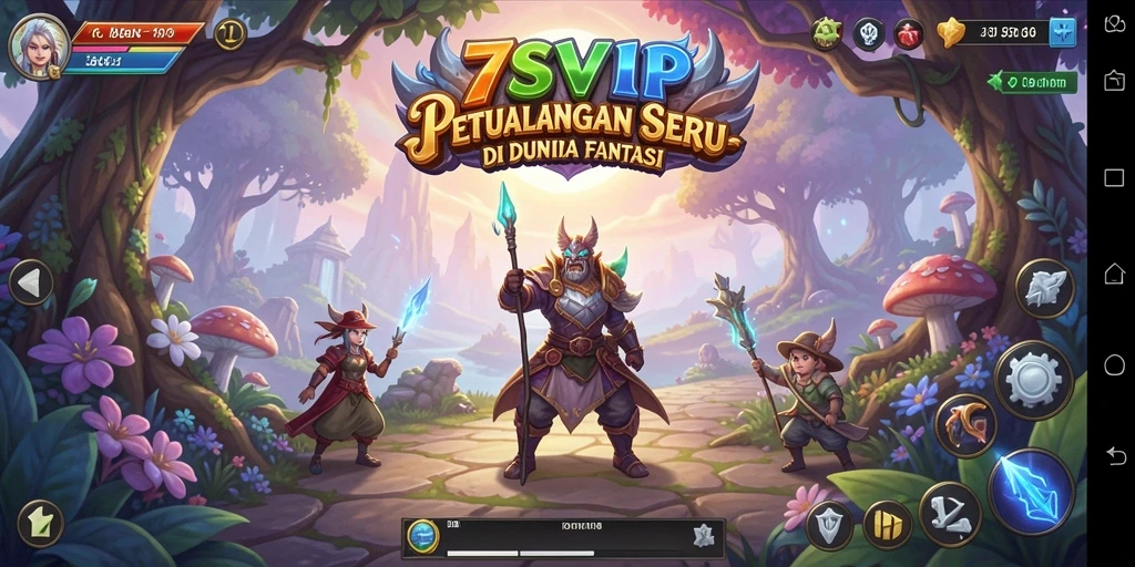Screenshot gameplay 7SVIP menampilkan karakter menjelajahi dunia petualangan yang kaya.