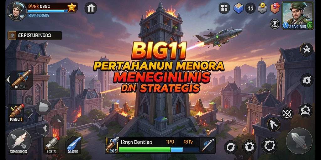 Tangkapan layar gameplay BIG11 Tower Defense yang menegangkan dan strategis.