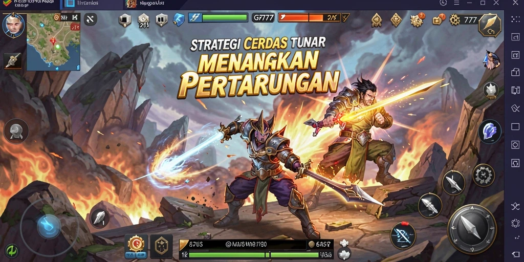 Tangkapan layar gameplay GF777 menampilkan pertempuran strategi yang mendebarkan.
