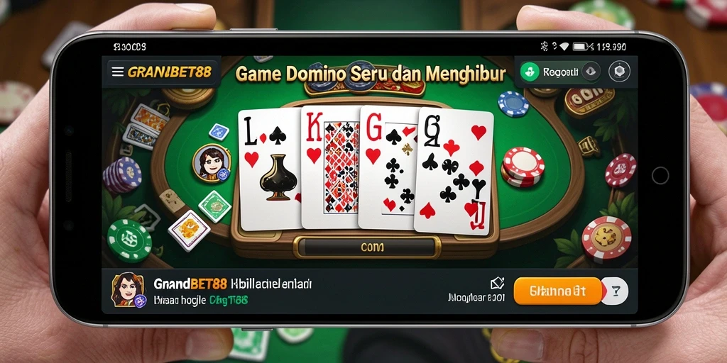 Screenshot gameplay seru dari GRANDBET88 yang menampilkan permainan Domino yang menyenangkan.