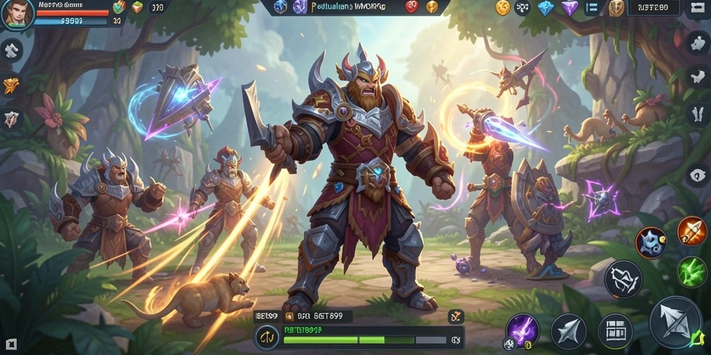Screenshot IBET899 menampilkan aksi pertarungan epik dalam dunia MMORPG.
