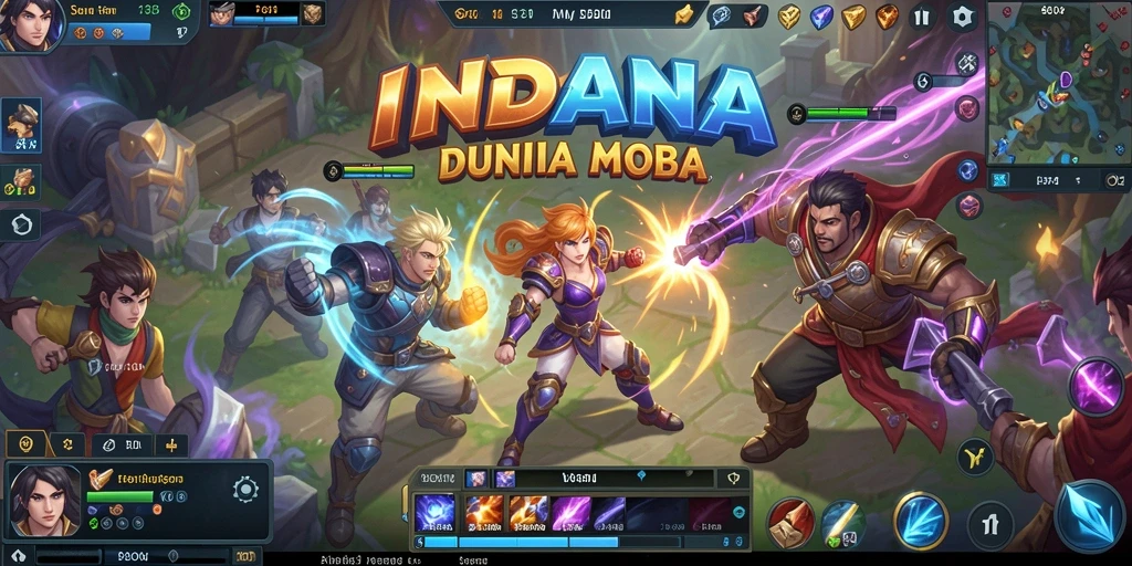 Menampilkan aksi epic dalam gameplay MOBA INDAAA.