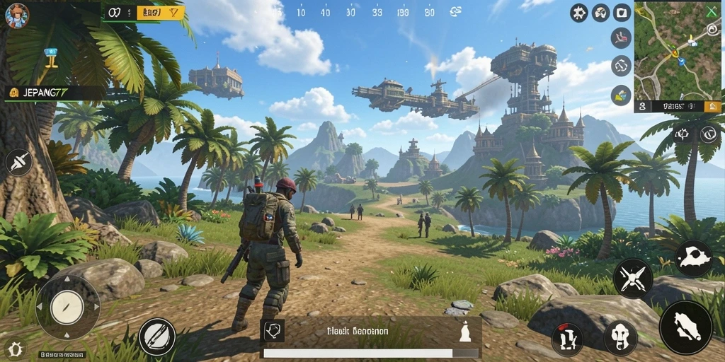 Screenshot gameplay <strong>JEPANG77</strong> yang menunjukkan keindahan dunia terbuka.