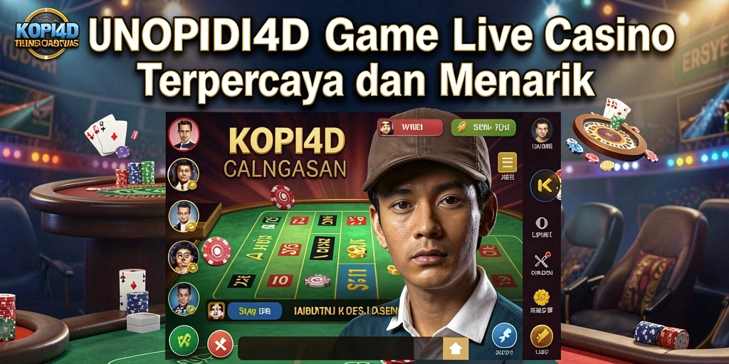 Screenshot gameplay KOPI4D menampilkan dealer dan meja permainan yang menarik.