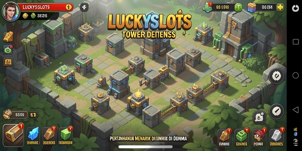 Tampilan menarik dari gameplay Tower Defense di LUCKYSLOTS.