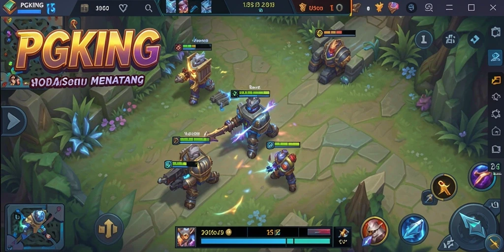 Tampilan gameplay menegangkan dalam PGKING dengan berbagai karakter seru.