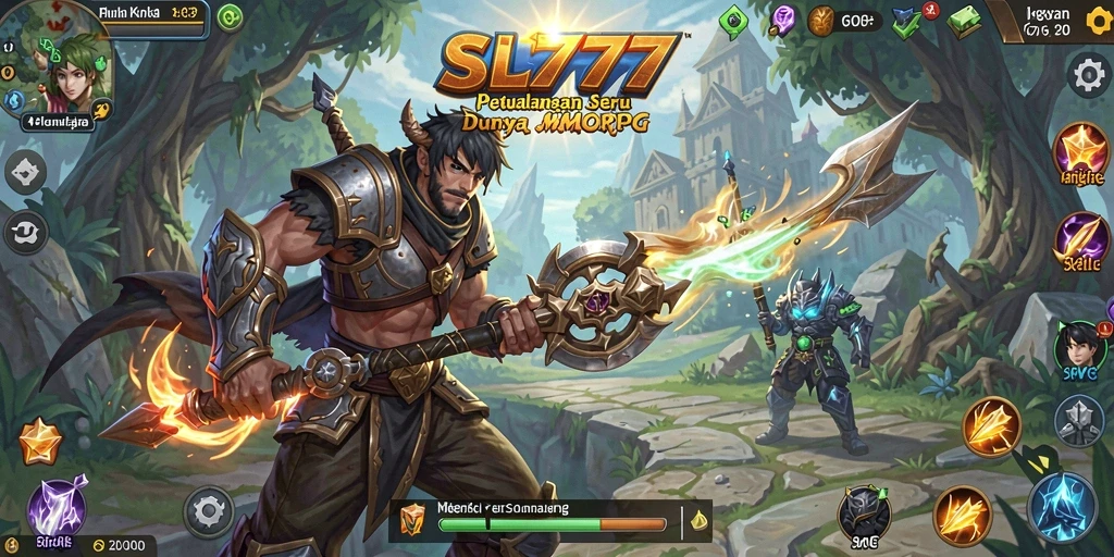 Tampilan gameplay SL777 saat menjelajahi dunia MMORPG yang megah.
