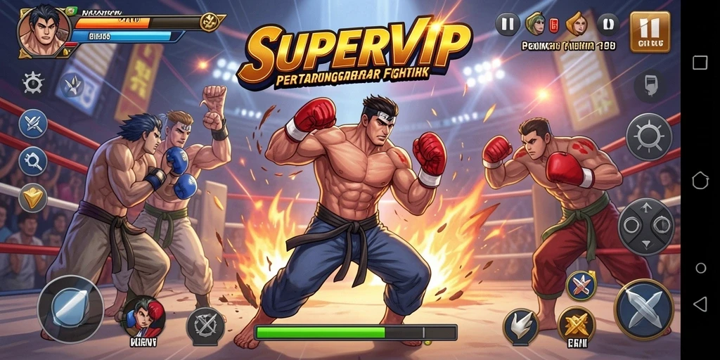 Tampilan gameplay <strong>SUPERVIP</strong> yang intens dan mendebarkan.