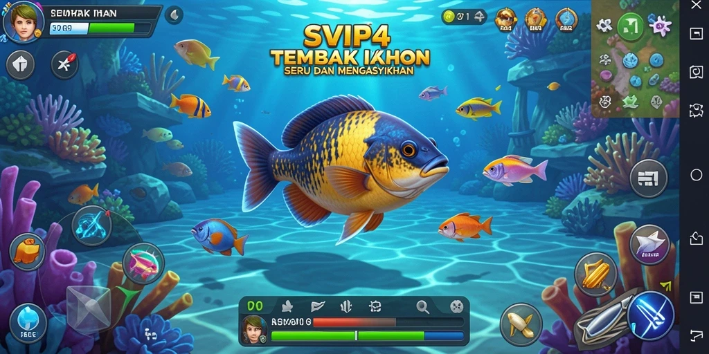 Tangkapan layar dari gameplay seru SVIP4 saat menembak ikan.