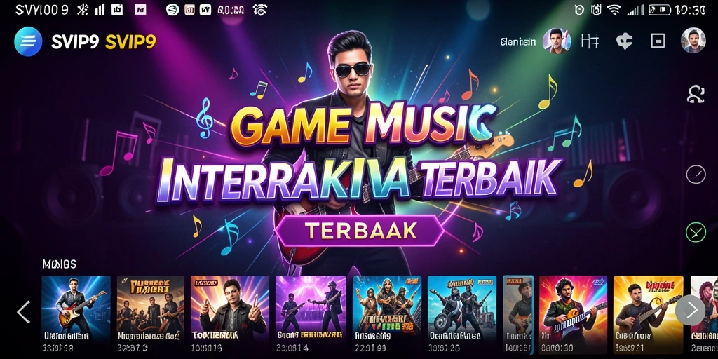 Screenshot utama SVIP9 menampilkan pemain asyik bermain musik.