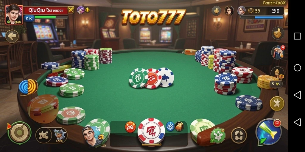 Tampilan utama gameplay QiuQiu TOTO777 dengan warna-warni yang menarik.