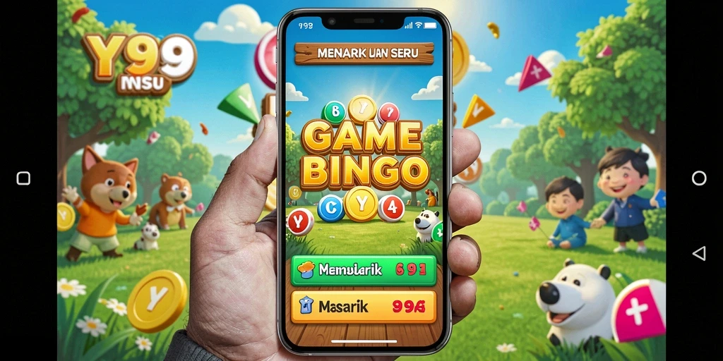 Tampilan antarmuka Y89 yang seru saat bermain Bingo.